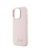 Guess iPhone 16 Pro Max Case Silicone Metal Logo Frame Pink