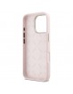 Guess iPhone 16 Pro Max Case Silicone Metal Logo Frame Pink