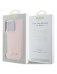 Guess iPhone 16 Pro Max Case Silicone Metal Logo Frame Pink