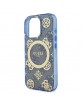 Guess iPhone 16 Pro Case Peony On 4G MagSafe Blue