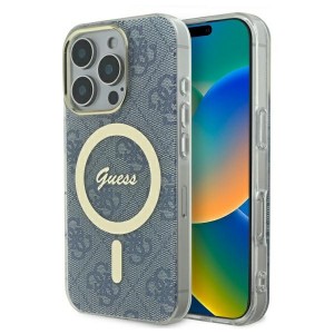 Guess iPhone 16 Pro Case Cover 4G MagSafe Blue