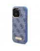 Guess iPhone 16 Pro Case 4G Logo Plate MagSafe Blue