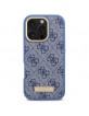 Guess iPhone 16 Pro Case 4G Logo Plate MagSafe Blue