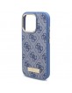 Guess iPhone 16 Pro Case 4G Logo Plate MagSafe Blue