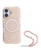 Guess iPhone 16 Case Electro Strap MagSafe Pink