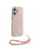 Guess iPhone 16 Hülle Case Electro Strap MagSafe Rosa Pink