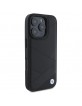 BMW iPhone 16 Pro Max Hülle Case Echtleder Signature Crossing Schwarz