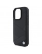 BMW iPhone 16 Pro Max Case Genuine Leather Signature Crossing Black