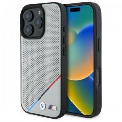 BMW iPhone 16 Pro Max Case MagSafe M Perforated Tricolor Grey