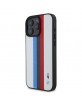 BMW iPhone 16 Pro Max Hülle Case MagSafe M Tricolor Perforated Weiß