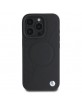 BMW iPhone 16 Pro Max Case Genuine Leather Cover Textured Black