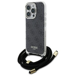 Guess iPhone 16 Pro Case Crossbody Cord 4G Black