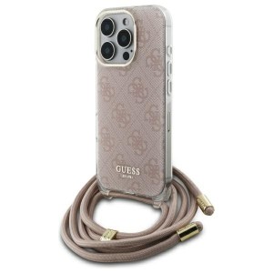 Guess iPhone 16 Pro Case Crossbody Cord 4G Pink