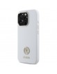 Guess iPhone 16 Pro Case Silicone 4G Rhinestone Diamond White