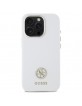 Guess iPhone 16 Pro Case Silicone 4G Rhinestone Diamond White