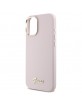 Guess iPhone 16 Plus Case Silicone Metal Logo Frame Pink