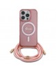 Guess iPhone 16 Pro Case MagSafe Crossbody Cord Pink