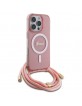 Guess iPhone 16 Pro Case MagSafe Crossbody Cord Pink