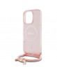 Guess iPhone 16 Pro Case MagSafe Crossbody Cord Pink