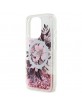 Guess iPhone 16 Pro Case Liquid Glitter Flower MagSafe Pink