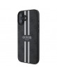 Guess iPhone 16 Case Cover MagSafe 4G Printed Stripes Black