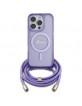 Guess iPhone 16 Pro Max Case MagSafe Crossbody Cord Purple