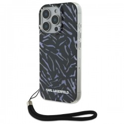 Karl Lagerfeld iPhone 16 Pro Hülle Case Zebra Cord Violett