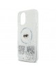 Karl Lagerfeld iPhone 16 Plus Hülle Case Liquid Glitter Karl Head Magsafe