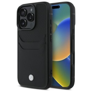 BMW iPhone 16 Pro Max Hülle Case Cover Echtleder Kartenhalter Schwarz