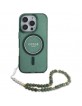 Guess iPhone 16 Pro Case Glitter Strap MagSafe Green