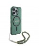 Guess iPhone 16 Pro Case Glitter Strap MagSafe Green