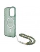 Guess iPhone 16 Pro Case Glitter Strap MagSafe Green