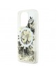 Guess iPhone 16 Pro Case Liquid Glitter Flower MagSafe Beige