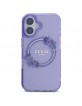 Guess iPhone 16 Case MagSafe Ring Flowers Purple