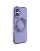 Guess iPhone 16 Case MagSafe Ring Flowers Purple