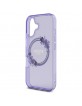 Guess iPhone 16 Case MagSafe Ring Flowers Purple