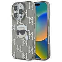 Karl Lagerfeld iPhone 16 Pro Hülle Case Karl Head Electrolated Schwarz