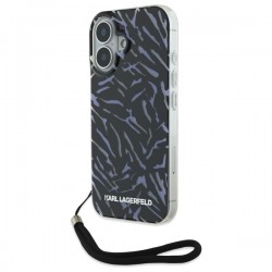 Karl Lagerfeld iPhone 16 Plus Hülle Case Zebra Cord Violett