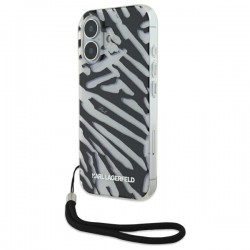 Karl Lagerfeld iPhone 16 Case Zebra Cord Black