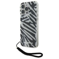 Karl Lagerfeld iPhone 16 Pro Max Case Zebra Cord Black