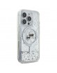 Karl Lagerfeld iPhone 16 Pro Hülle Case Magsafe Karl Choupette Glitter Silber