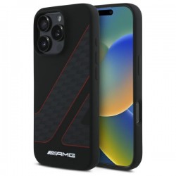 AMG Mercedes iPhone 16 Pro Hülle Case Checkered Flag MagSafe Schwarz