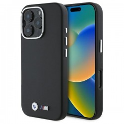 BMW iPhone 16 Pro Hülle Case Silikon M Smooth Schwarz