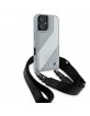 BMW iPhone 16 Hülle Case M Carbon Stripe Trageband Grau