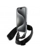 BMW iPhone 16 Hülle Case M Carbon Stripe Trageband Grau