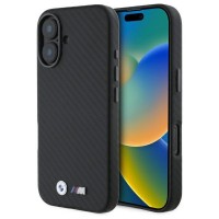 BMW iPhone 16 Hülle Case Carbon Wrapped Metal Schwarz