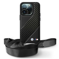 BMW iPhone 16 Pro Max Case M Carbon Stripe Strap Black