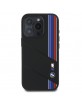 BMW iPhone 16 Pro Hülle Case MagSafe Silikon M Cut Tricolor Schwarz