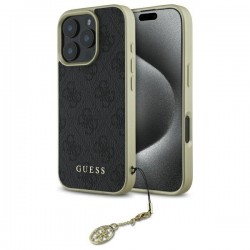 Guess iPhone 16 Pro Hülle Case Cover 4G Charms Schwarz