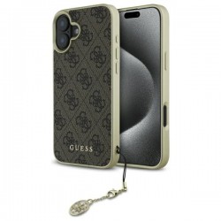 Guess iPhone 16 Case Cover 4G Charms Brown